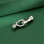 Sterling Silver Double Hook Fold Ove Clasp Connector w/ End Caps Cups