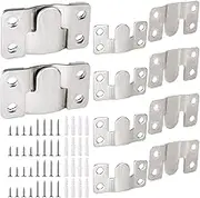 GTILE 6 Pairs Flush Mount Bracket Heavy Duty Picture Hangers, 2.16 x 1.18 Inches Headboard Wall Mounting Brackets, Interlocking Photo Frame Hook