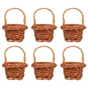 6 Pcs Toy Basket Woven Mini Flower House Decoration Micro Scene