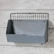 Wall Shelf Bin in Galvanized Metal - SALE