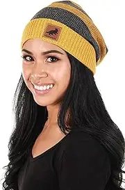 [elope] Womens Harry Potter - Heathered Knit Beanie Hat, Yellow, Gray