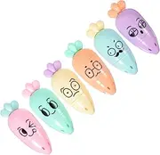 HAPINARY 6Pcs Carrot Shaped Highlighter Pens Double Headed Markers for Students Multi Function Book Markers Compact Daily School Supplies for Note Taking and Emphasizing Important