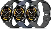 EverAct 3 Pack Silicone Watch Bands Compatible with Garmin Venu 3S/Venu 2S/Vivoactive 4S/Vivomove 3S/Forerunner 255S/Forerunner 265S, 18mm Quick Release Soft Sport Strap for Women Men