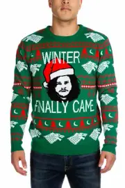 Shinesty Mens Game of Thrones Christmas Sweater Winter Finally Came Medium