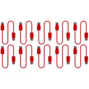 10x Cruxtec Universal Ultra-Thin CAT6A U/UTP Ethernet LAN Cable Cord 1m Red