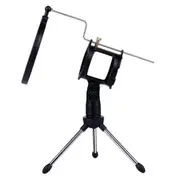 PS-5 Universal Live Broadcast Bracket Tripod Holder with Anti-spray Net & Microphone Clip & Shockproof Clip