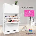 Shoe Cabinet Shoes Storage Rack 3-Drawer 45 Pairs Organiser Shelf Cupboard White