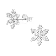 Silver Snowflake Studs Earrings