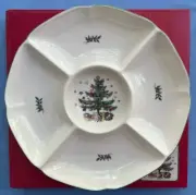 Nikko Christmastime Hors d’oeuvre Server Section Platter - Chip, Dip Veggies New