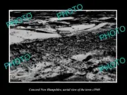 OLD POSTCARD SIZE PHOTO CONCORD NEW HAMPSHIRE, AERIAL VIEW OF THE TOWN c1940