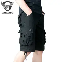 在飛比找蝦皮商城優惠-Eaglade 戰術工裝短褲男士 S6S 黑色 100% 棉