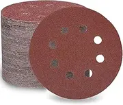 LESNIC 80 Grits Sanding Sheets 100pcs,125mm 5 inch 8 Holes Sanding Discs Pads Hook & Loop Sandpaper Sheet for Orbit Orbital Sander and All Oscillating Tools