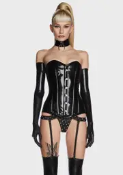 [Daisy Corsets] Black Lavish Patent Overbust Corset