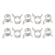 Spring Hose Clamp, 10pcs 65Mn Steel 7mm Low Pressure Air Clip, Nickel Plated