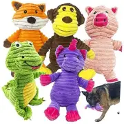 5 Pack Plush Toys Assortment Value Bundle Puppy Pet Mutt Squeak Toy for