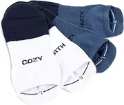 [Cozy Earth] Essential Ankle Socks for Women and Men – Ultra-Soft 70% Mercerized Cotton Socks 2 Pack Set – Breathable Seamless Toe – Blister Cushion, Heel & Arch Support - Medium Eclipse, Eclipse
