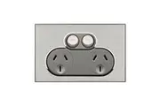 Clipsal Saturn Double Powerpoint Horizon Silver | 4025-HS