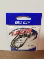 Eagle Claw Octopus Hooks - L3BG-7/0 - Platinum Black - Size 7/0 - 3 Count Pack