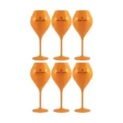 Set of 12 Veuve Clicquot Champagne Orange Acrylic Tulip Flutes