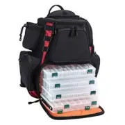 Fishing Tackle Backpack with 4 Trays Large Black Backpack with 4 Trays