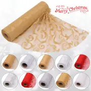 29cm 25m Sheer Organza Roll Sash Fabric Table Runner Sashes Christmas Red White