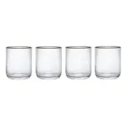4pc Mikasa Sorrento Crystal Tumbler Drinking Glass Set 400ml