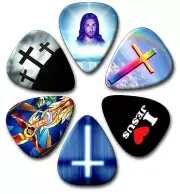6 JESUS ~ Guitar Picks ~ Plectrums, Genuine Celluloid Guitar Picks