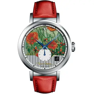 Van Gogh Swiss Watch梵谷 小秒盤梵谷經典名畫女錶 C-SLLB-17 紅花蝴蝶【刷卡回饋 分期0利率】【跨店APP下單最高20%點數回饋】