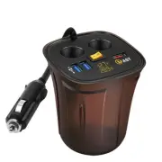 LED Digital Display Car USB Fast Charger Cigarette Lighter Extension Splitter (for: Honda Civic)