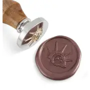 Wax Seal Stamp,Silver Brass Head with Rosewood Handle, Statue Of Liberty