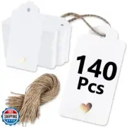 PH PERKHOMY 140Pcs Blank Gift Tags with String Attached, 2x4 in White Paper T