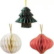 Paper Honeycomb Party Decorations - 3PCS 3D Mini Glitter Edge Paper Honeycomb