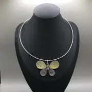 carol dauplaise lucite butterfly necklace fun statement new
