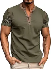 [Generic] Men's Short Sleeved Fashion Spring and Summer Stitching Shirt Foreign Trade Business Round Neck T Shirt Big & Tall T Shirts for Men