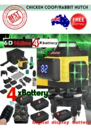 16 Line Laser Level 4D Green Light Auto Self Level 360 degree Rotary 4 battery