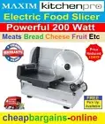 FOOD SLICER MEAT SLICER 200W MAXIM ELECTRIC DELI STYLE MEAT BREAD CHEESE CUTTER