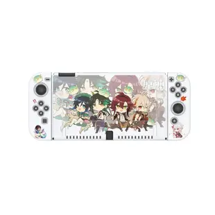 適用任天堂遊戲機switch oled保護套原神透明joycon手柄套卡通可愛分離式tpu可插底座ns遊戲周邊矽膠保護殼