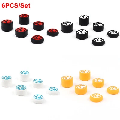 6Pcs For PS5/PS4 Controller Accessories Silicone Joystick Thumb Grip Caps Cover