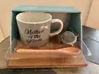 CocoLola Mother of the Groom 4 Piece Set-Mug,Spoon,Infuser,Bamboo Tray-Brand New