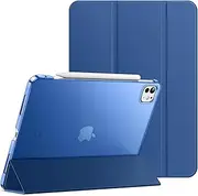 JETech Case for iPad Pro 11-Inch M4 2024 (5th Generation), Slim Stand Hard Back Shell Smart Cover with Auto Wake/Sleep (Navy)