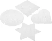 SUPVOX DIY Bean Templates Stencil 4pcs Geometric Shapes for Boys and Girls Child-Friendly Puzzle Game Safe Plastic Materials