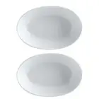 2x Maxwell & Williams White Basics Oval Food Serving Dish Bowl 20x14cm Porcelain