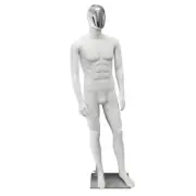 Premium Male Mannequin M22 White - Chrome Face Egg style head