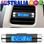 Mini Car Digital Clock Auto Time Date Calendar Thermometer Clip-on Air vent AU