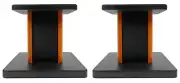Rockville Gaming Twitch Stream Desktop Computer Speaker Stands in Black and Wood
