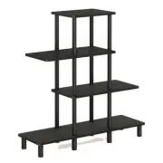 Furinno Turn-N-Tube Engineered Wood 4-Tier Design Display Rack in Espresso/Black