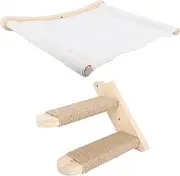 Cat Wall Shelves, Cats Wall Hammock with Steps, Wooden Wall Furniture Cat Climbing Shelf Stable Cat Wall Bed, Cat Hammock Wall Mounted Cat Shelf for Indoor Cat Play