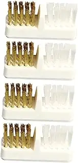 Mikinona 4pcs Manicure Tool Copper Wire Nail Cleaning Brush Nail Art Copper Wire Nail Drill Nail Trimming Device Brush Nail Drills Bit Cleaning Nail Drill Bit Manicure Tools Plastic Handle