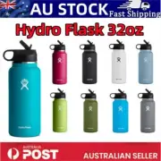32oz/946ml Hydro Flask Water Bottle Stainless steel Wide Mouth W/Straw Lid AU