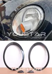 US STOCK Set CARBON Effect Headlight Trims for MINI Cooper S R56 R57 R55 Clubman (for: Mini)